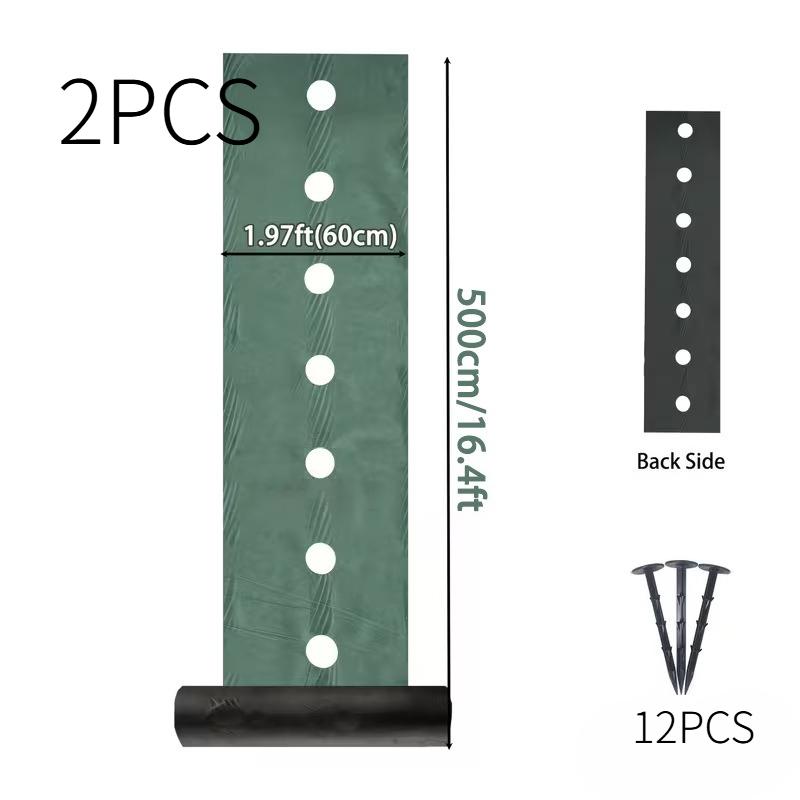 

2PCS Perforated Weed Barrier, Breathable PP Fabric for Garden Vegetable Beds Lawn Soil зелений