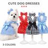 Flying Sleeve Pet Skirts Bow Headband Pet Dress Cute Cat Dog Princess Dress  Spring Summer