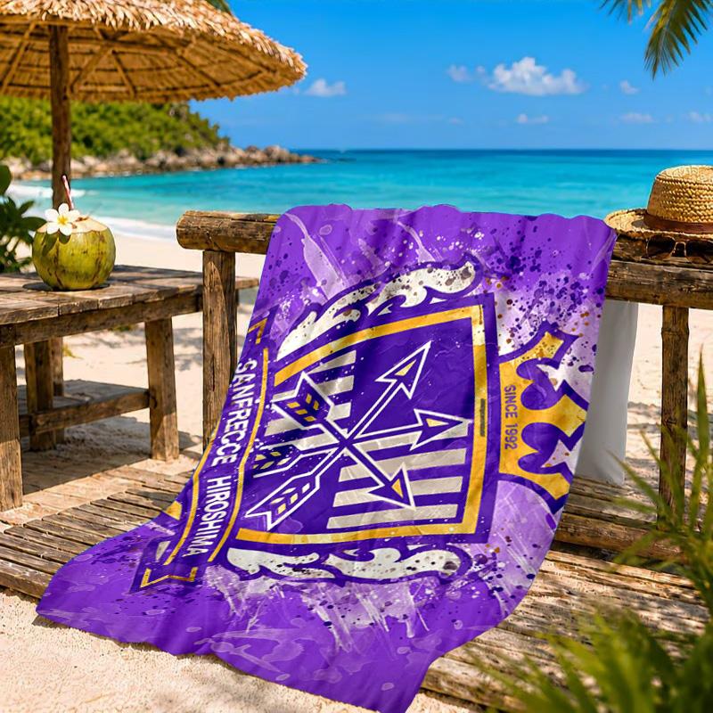 Fußballverein Wappen Aufgedrucktes Mikrofaser Strandtuch, Weich Und Saugfähig, Schnelltrocknend, Ideal für Sommerreisen, Strand-Essential, Schwimmbad