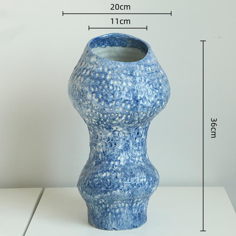 

Blue Ceramic Vase Hydroponics Terrarium Flowerpot Flower Arrangement Accessories Flower Vase Home Decoration Accessories