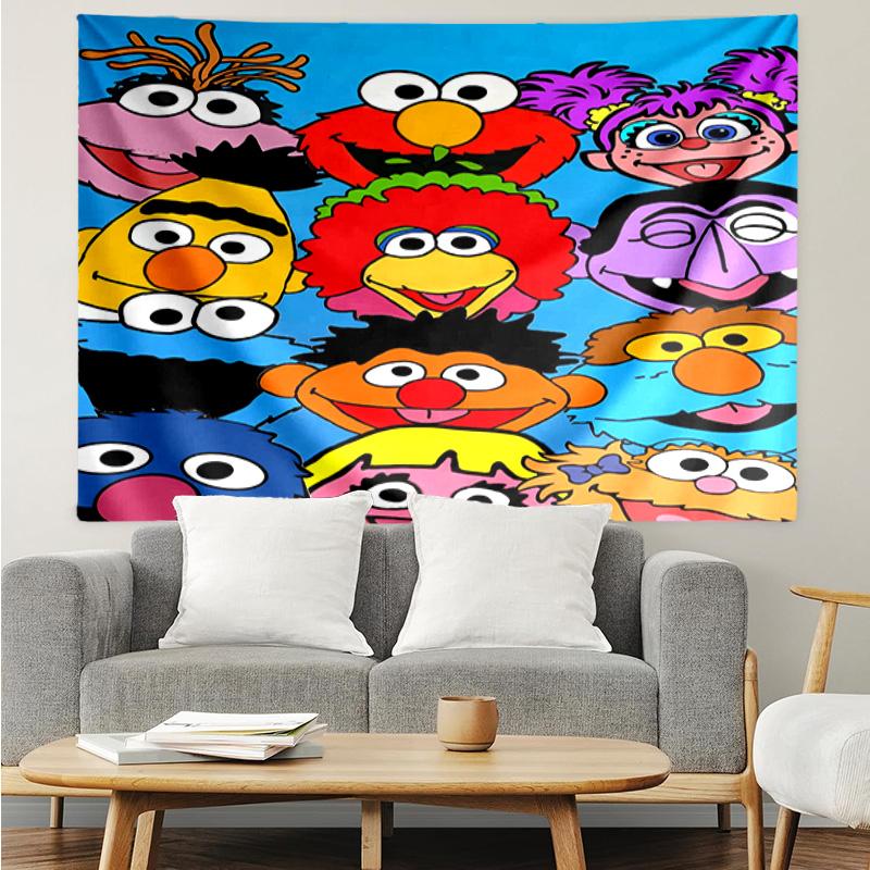 1PC Se-same Characters Tapestry Accessories Playroom Tapestry, for Bedroom,Livingroom, dormitory Room Wall Decor Fan Birthday Gifts