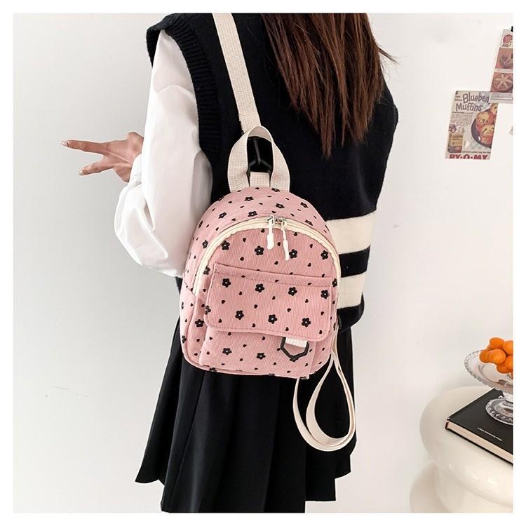 Minimalistischer Cord Mini-Rucksack Für Studenten Und Reisen Mit Großer Kapazität