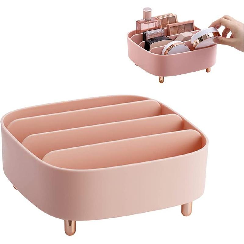 

Органайзер для макияжа, компактный настольный органайзер, 4 отделения, палитра, косметический комод со съемными перегородками