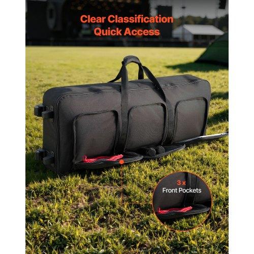 VEVOR 88 Key Keyboard Case, 1040 X 430 X 130 Mm Interior, Padded Rolling Piano Case with Wheels, Sturdy Handle, 3-Pocket Storage