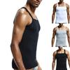 Lässige Herren einfarbige ärmellose Slim Weste Atmungsaktives Fitness Baumwoll Tanktop