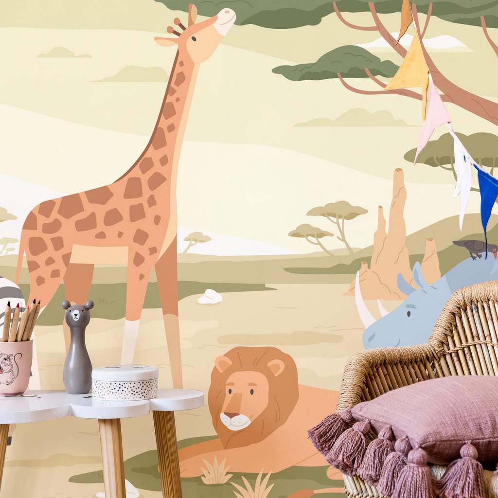 Wallpaper - Animals from the Jungle Vector Illustration