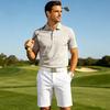 Men’s Casual Quick Dry Mesh Golf Polo Shirt Short Sleeve Lightweight Breathable Classic Fit Button Placket Top for Outdoor Sports Daily Wear