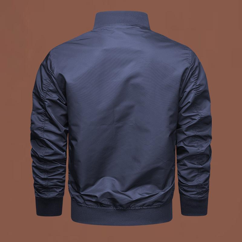 Spring and Autumn Solid Color Flight Jacket Baseball Collar Large Size Youth Handsome Jacket Men