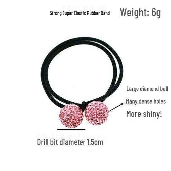 Korean Rhinestone Ball Hair Tie Headband - Versatile Hair Ring Accessory