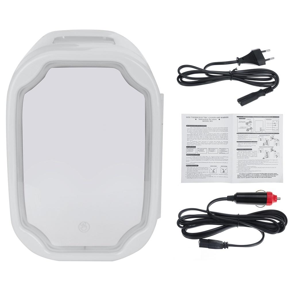 Beauty Fridge  Mini Portable Refrigerator For Cosmetics With Mirror Skincare Makeup Cooler Warmer Freezer For Car Home 8L 220/12V