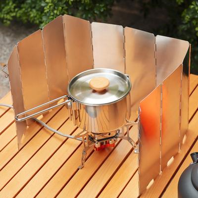 Camping Stove Windscreen Aluminum Alloy Plates Rustproof Corrosion Resistant Foldable Camping Stove