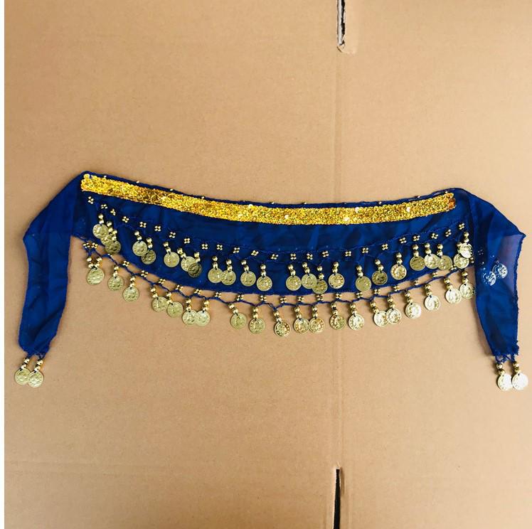 Indischer Bauchtanz Hüftgürtel mit Goldmünzen - Auftritts- & Übungskostüm-Accessoire