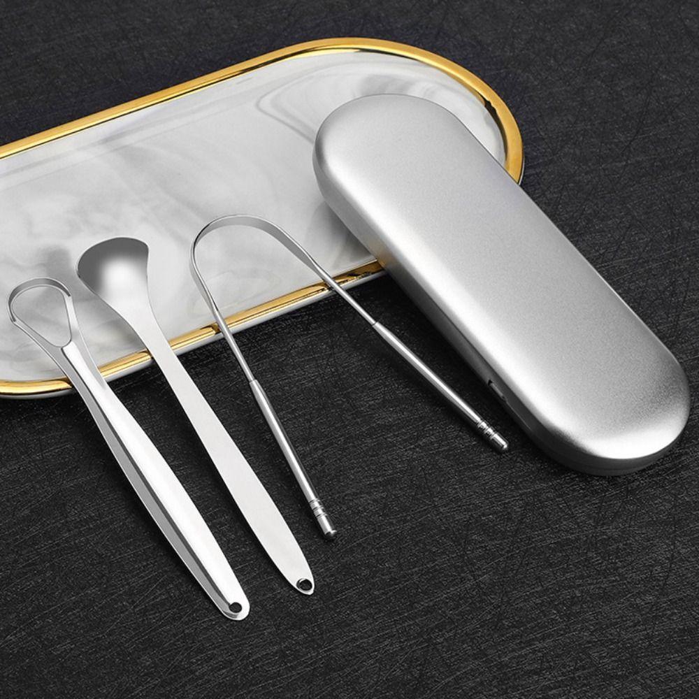 3pcs Stainless Steel Tongue Cleaners Dental Cleaning Oral Tool Hot Sale Tongue Scraper Men
