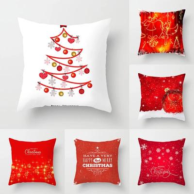 Christmas Red Pillow Set Christmas Printed Sofa Gift Home Decoration Pillowcase Christmas Gift Pillowcase