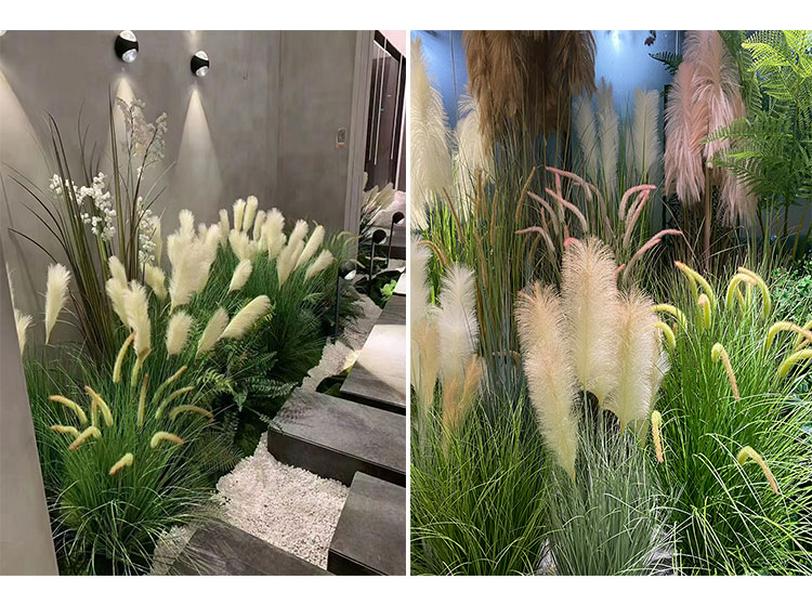 Nordic Reed & Foxtail Grass Artificial Office Plants Window Decor 