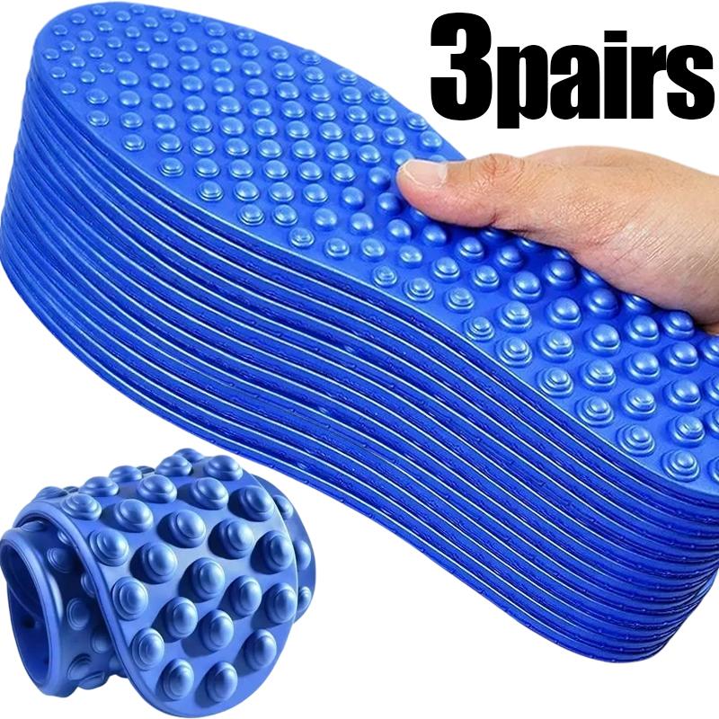 5pairs 5D Foot Full Palm Massage Insole for Men Women Anti Slip Foot Relieve Foot Fatigue Pressure Soft Sports Casual Sole Pads