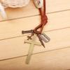 JMXD-Cowhide Jewelry, Antique Cross Combination Leather Rope Pendant, Necklace