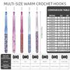 5PC/SET Flower Printed Thick Crochet Hook Tool, Colorful Fashion Weaving Tool for DIY Knitting Sweaters, Scarves, Blankets