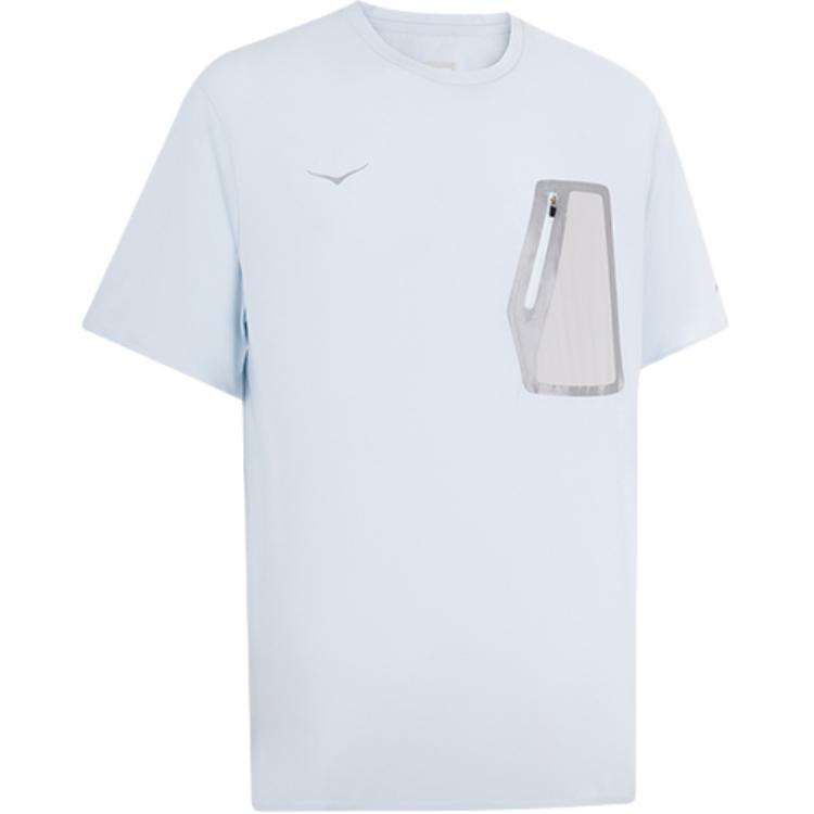 Hoka One One Sports Crew Neck Short Sleeve T-Shirt Unisex Tops Phantom-Gray 1168493-284942 M