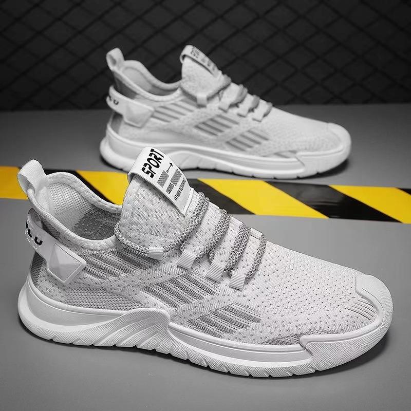 

Осенняя новинка мужская обувь летучий трикотаж дышащие кроссовки мягкая подошва нескользящие легкие ленивые туфли студенческая обувь 44