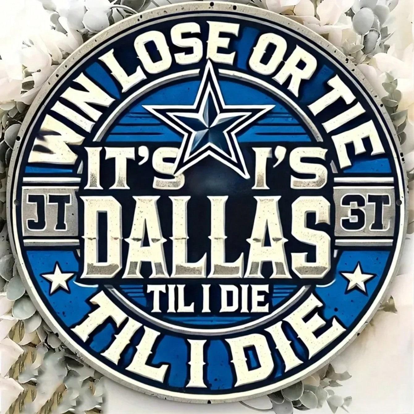 Dallas Fan Aluminum Metal Round Carved Foil Wall Art Home Decor разноцветный