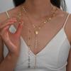 2pcs/Set Fashion Y-Shape Tassel Chain Necklace for Women Vintage Colorful Crystal Cross Necklaces Daily Party Wear Jewelry Gifts