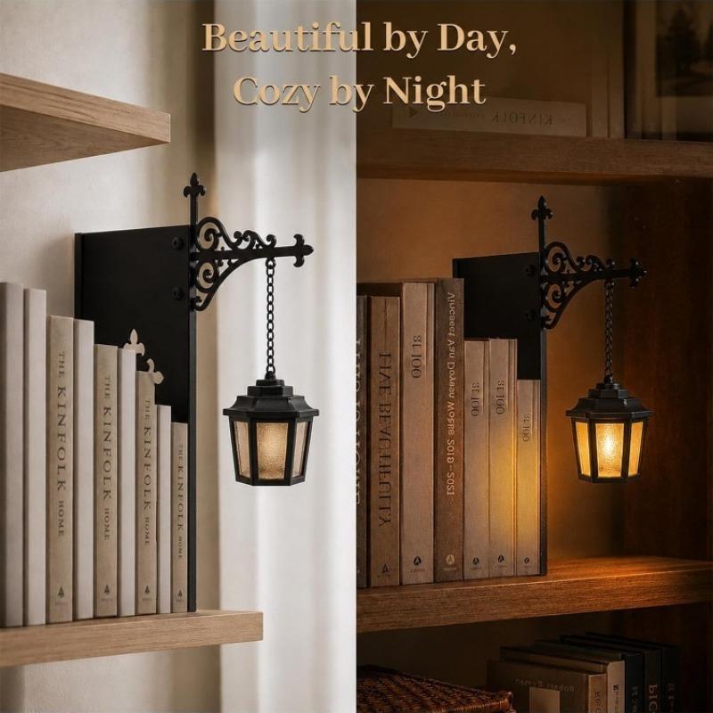 Gotischer Buchständer mit Hängelaterne, Atmosphärische Lampe für die Bibliothek, Dekorative Souvenir für Lesebegeisterte