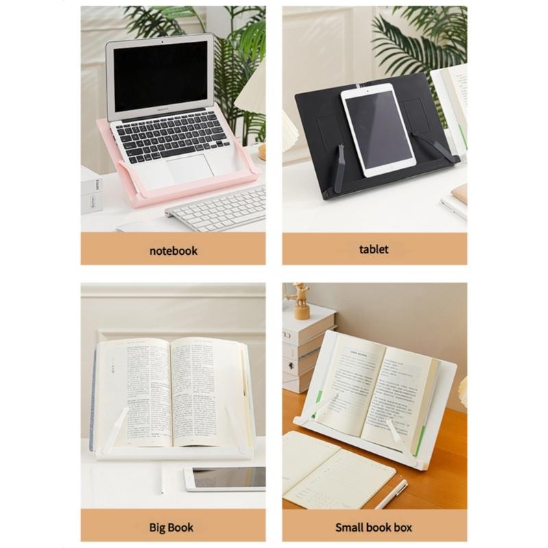 Foldable Reading Stand 6 Angles Adjustable Textbook Stand With Page Clips Reading Rest Cookbook Rack For Tablet Laptop