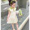 Children Dress Spring Summer Turn Down Collar Kids Clothes Fashion Toddler Baby Girls Clothing Summer Dress Girl Clothes
