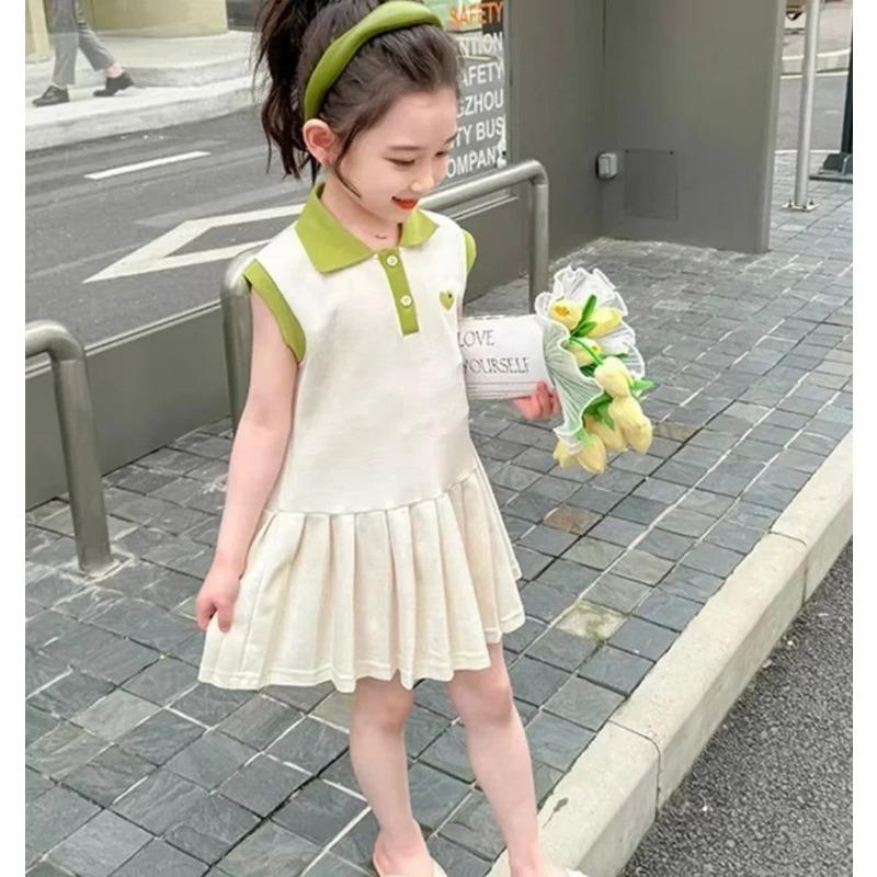 Children Dress Spring Summer Turn Down Collar Kids Clothes Fashion Toddler Baby Girls Clothing Summer Dress Girl Clothes