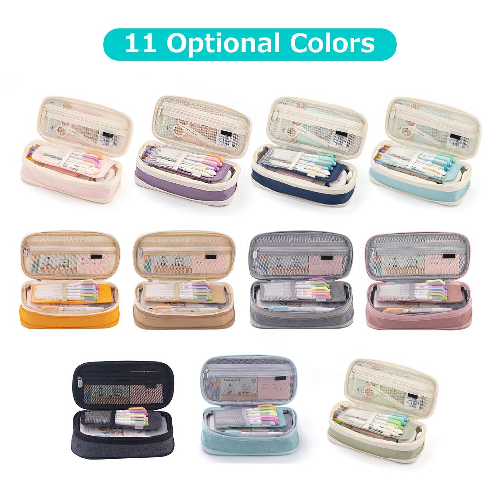 Pencil Case Large Capacity School Pencil Box Stationery Zipper Pocket for Office Home Storage Multilayer Storage Pocket