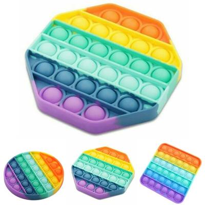 Regenbogen-Push-Pop-Blase, sensorisches Zappelspielzeug, Autismus braucht Squishy-Spielzeug zum Stressabbau