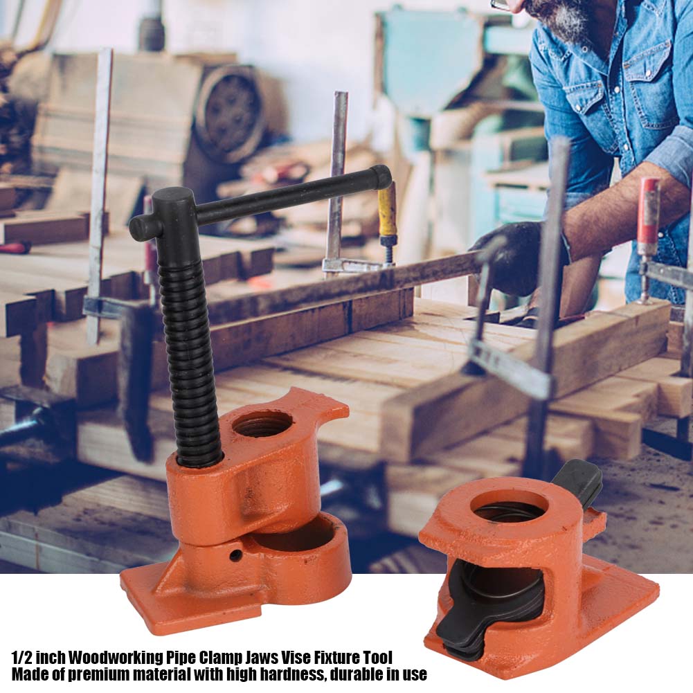 12 Inch Pipe Clamp Jaws Vise Fixture Set Woodworking Tool Kit