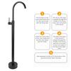 Freestanding Bathtub Faucet European Style Brass Stainless Steel Without Hole Floor Stand Tap for Column Type Basin