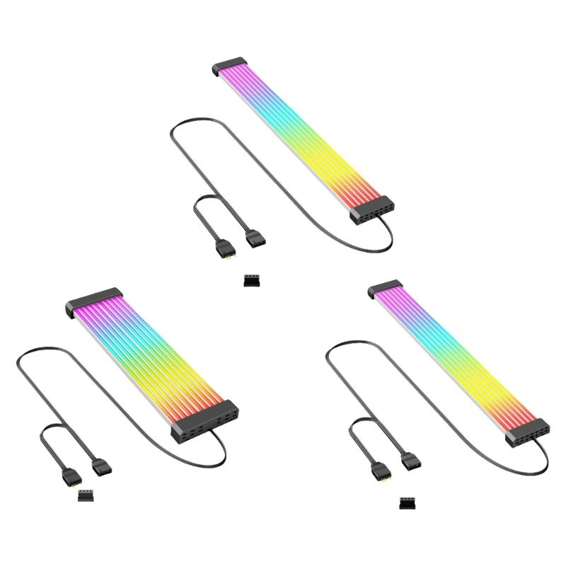 Flexible Silicone 8Pin GPU Power Cable ARGB Lighting Strips 5V3Pin Addressable Syncing For Gaming PC Case Accessories