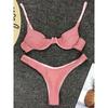 Glitter Shiny Underwired V-Bar Bikini Women Swimsuit Female Brazilian Swimwear Two-piece Bikini Set Triangle Bathing Suit Swim