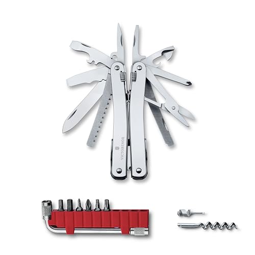 

Victorinox Swiss Tool Spirit X Plus Швейцарский армейский нож с трещоткой, 35-функциональный швейцарский многофункциональный инструмент с острогубцами, кусачками, открывалкой для ящиков и т. д.