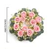 23/33cm Size Artificial Flowers Wreath Silk Material Garland Style Artificial Flowers Garland Wreath Shape Silk Fake Flower