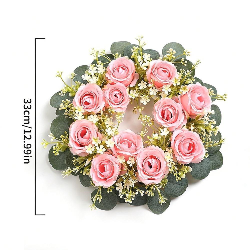 23/33cm Size Artificial Flowers Wreath Silk Material Garland Style Artificial Flowers Garland Wreath Shape Silk Fake Flower