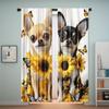 2Pcs Cute Yorkshire Terrier Print Curtains,suitable for Bedroom,living Room Kitchen Decoration,home Decoration,window Decoration