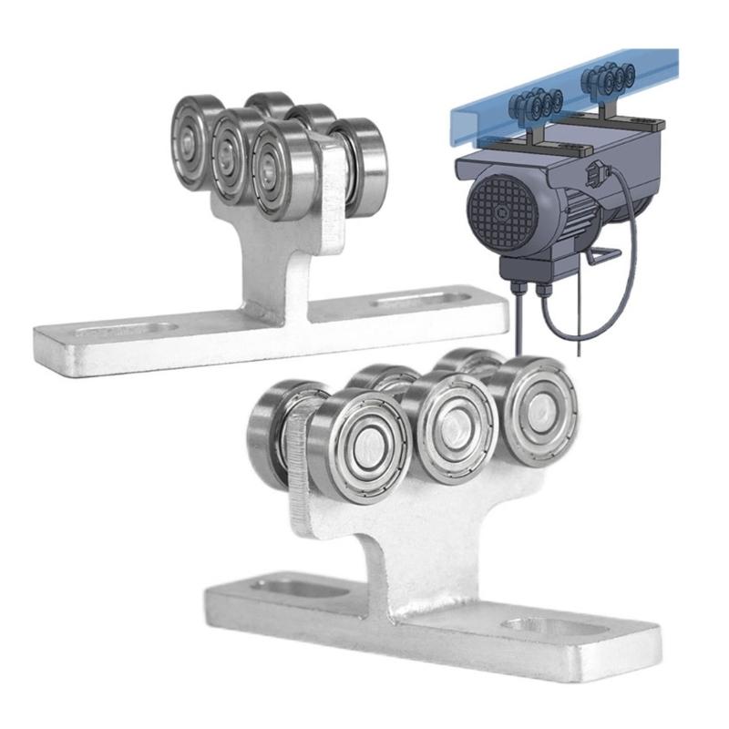 Solid Steel T Shaped Pulley Track Wheel Trolley Assembly Smooth Operation for 1-5/8" Width Channel 540lbs Load Capacity
