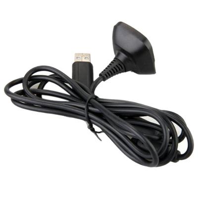 2 v 1 USB čierne káble nabíjacieho kábla pre Microsoft Xbox 360 Nabíjanie USB káblové pre XBOX360