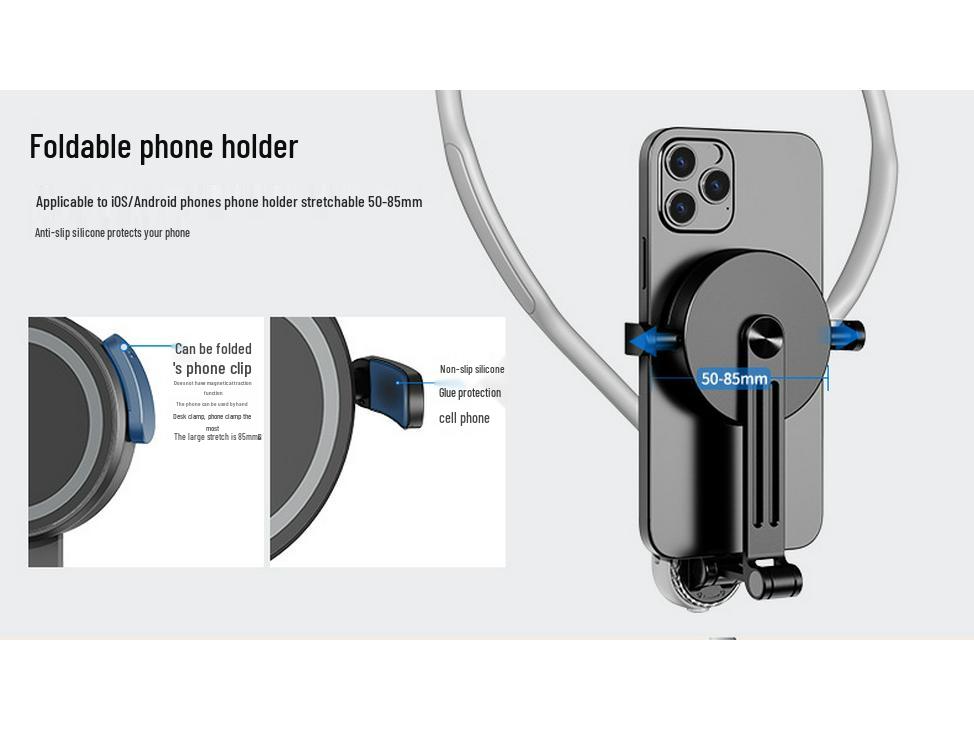 Anti-Shake Outdoor Sports Camera & Live Streaming Magnetic Neck Mount for Cycling