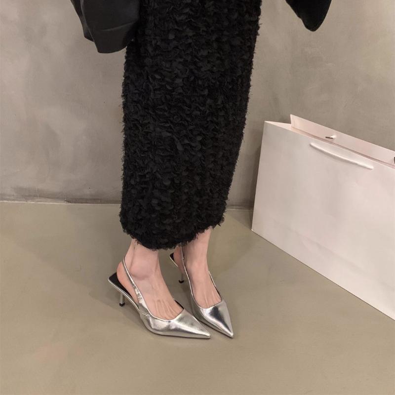 Fashion 2025 Women's Pointed Toe Hollow out High Heels Single Shoes Diamond Embellished Thin Heel Elegant Party Footwears