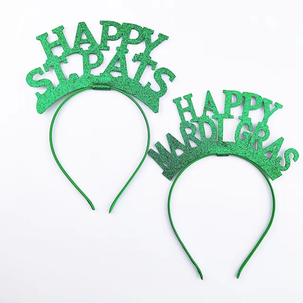 St. Patricks Day Hair Band Bow Tie Shamrock Green Irish Headband Girl Party Gift