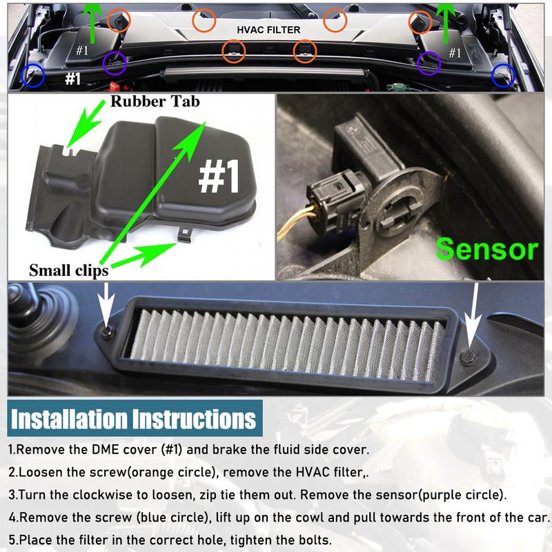 Kabinenluftfilter nur für BMW E-Chassis E82 E88 E90 E91 E92 E93 X1 M3 128i 135i 328i 335i