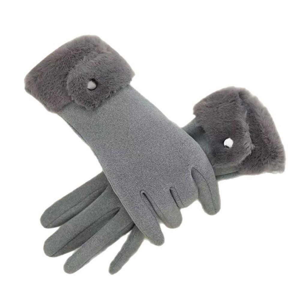 Thick Winter Gloves Windproof Women Mittens Cute Plush Gloves  Winter