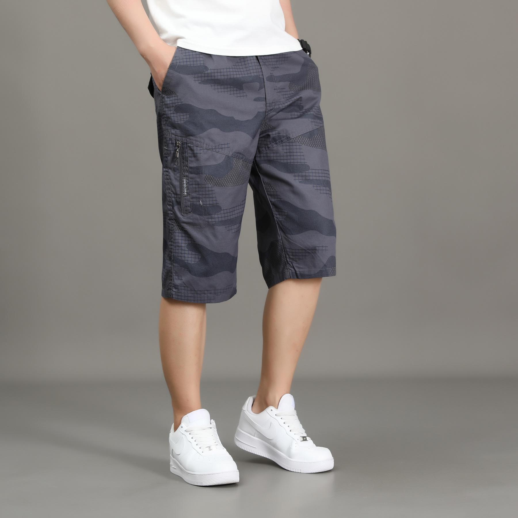 

Men s Summer Camouflage Business Casual 7-Point Work Pants L темно-серого