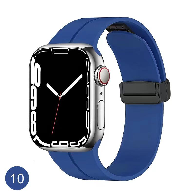 Magnetic Silicone Sport Band with Folding Buckle for iWatch/Apple Watch S10