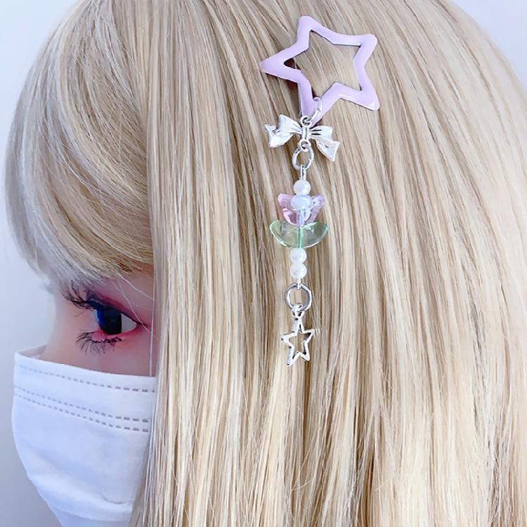 Dopamin-Look Sternform Haarnadel Niedliche Karnevals-Fotografie-Haarnadel für Mädchen